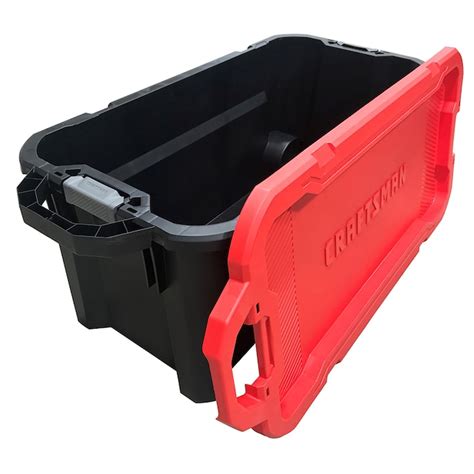 STACKABLE: Recessed lid allows for stacking of multiple units. . Craftsman 50 gallon tote